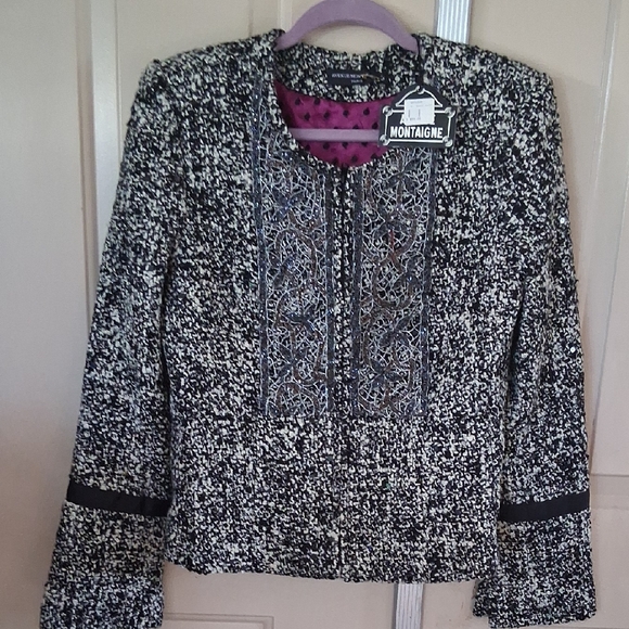 Montaigne Black and White Women's Blazer - Picture 1 of 8